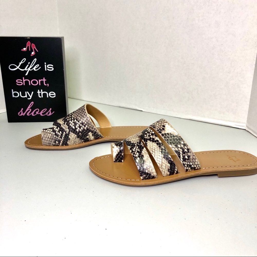Marc Fisher Leather Snakeskin Print Sandals Size 7 - Picture 2 of 8